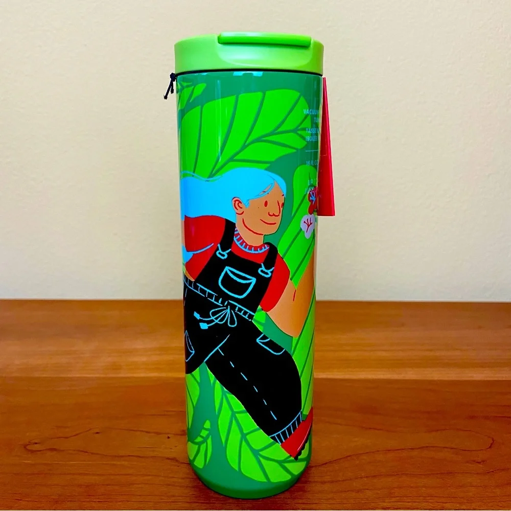 Starbucks Tumbler Hot/Cold Artist Series Monyee Chau Stainless Steel 16 ounces